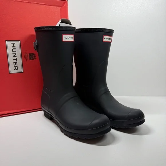 NIB •Hunter Women's Original Short Back Adjustable Navy Rain Boots Size: 10 - Picture 4 of 8